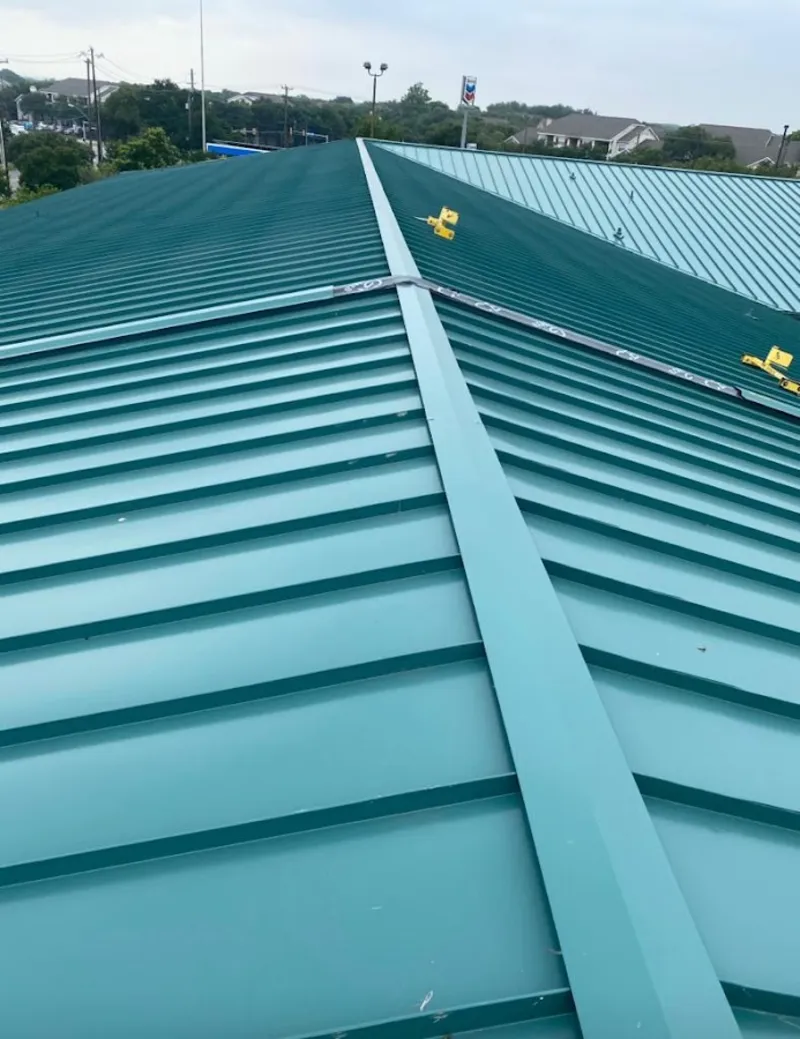 Green commercial metal roof ridge and valley for Metal Roof Repair in West Whiteland